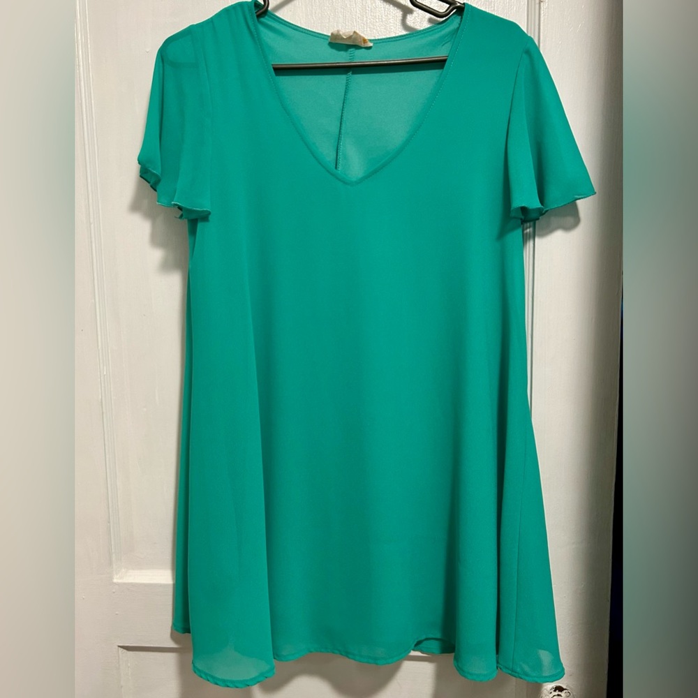 Let Them Eat Cake Aqua Baby Doll Top